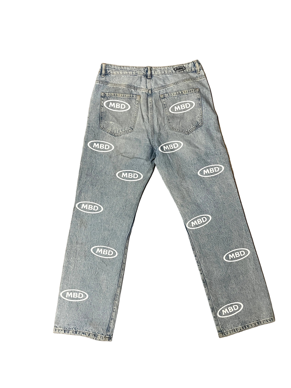 MBD all over Logo Distressed Denim Jeans 29x32