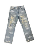 MBD all over Logo Distressed Denim Jeans 29x32