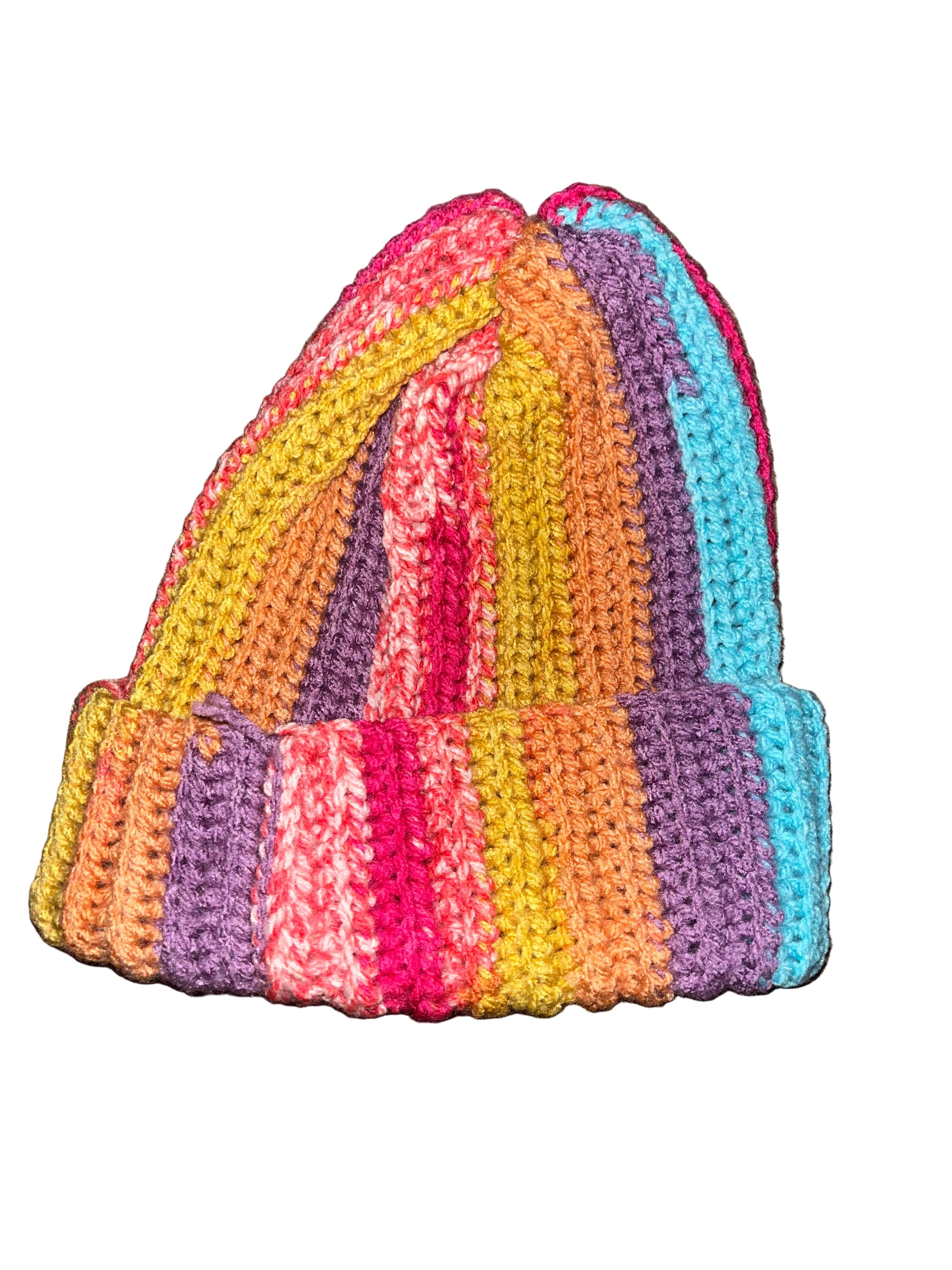 “Sunset Carnival” Crochet Beanie – One of One