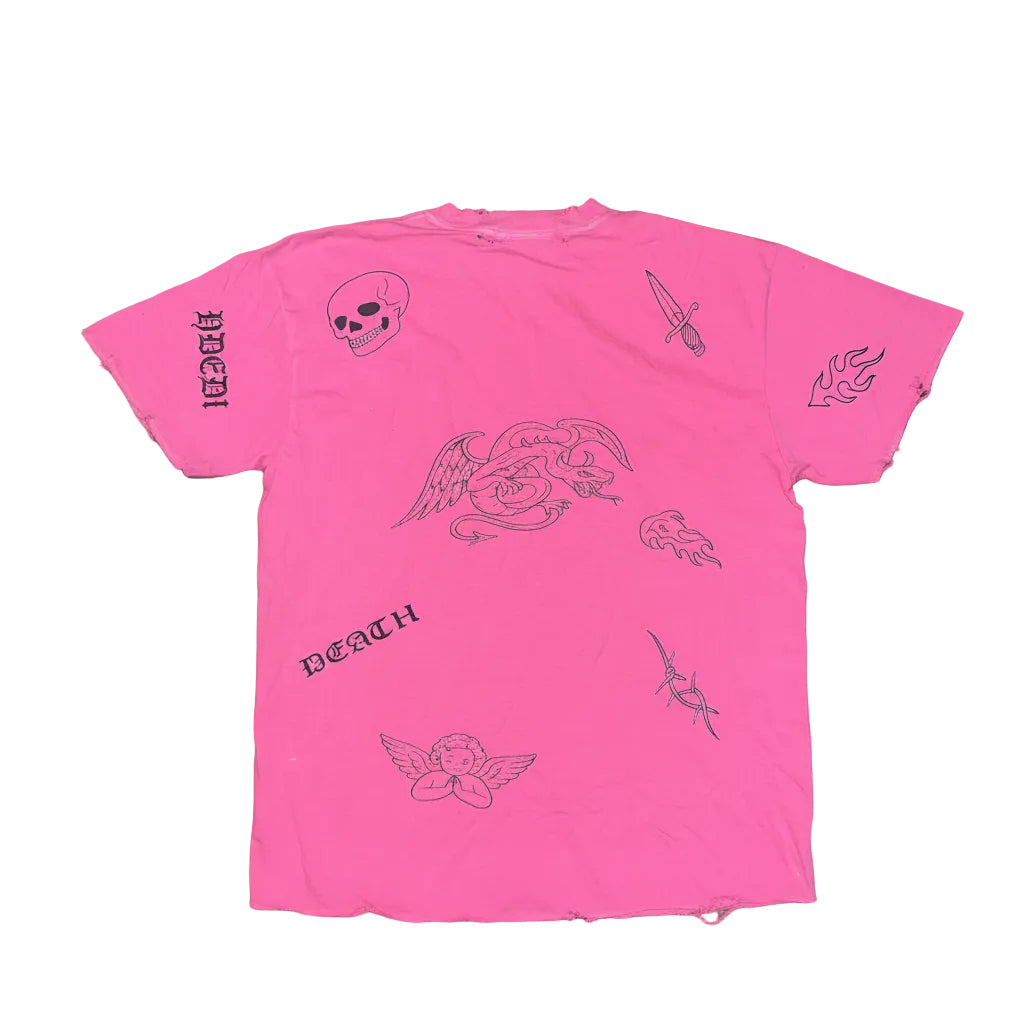 Raspberry Chaos Vintage Distressed Graphic Tee
