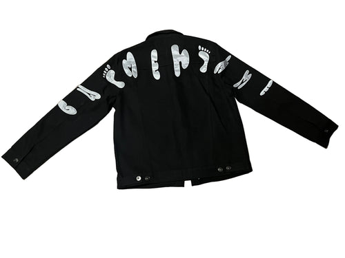 Gwomè Hommè Footprint Black/ Gray Jean Jacket