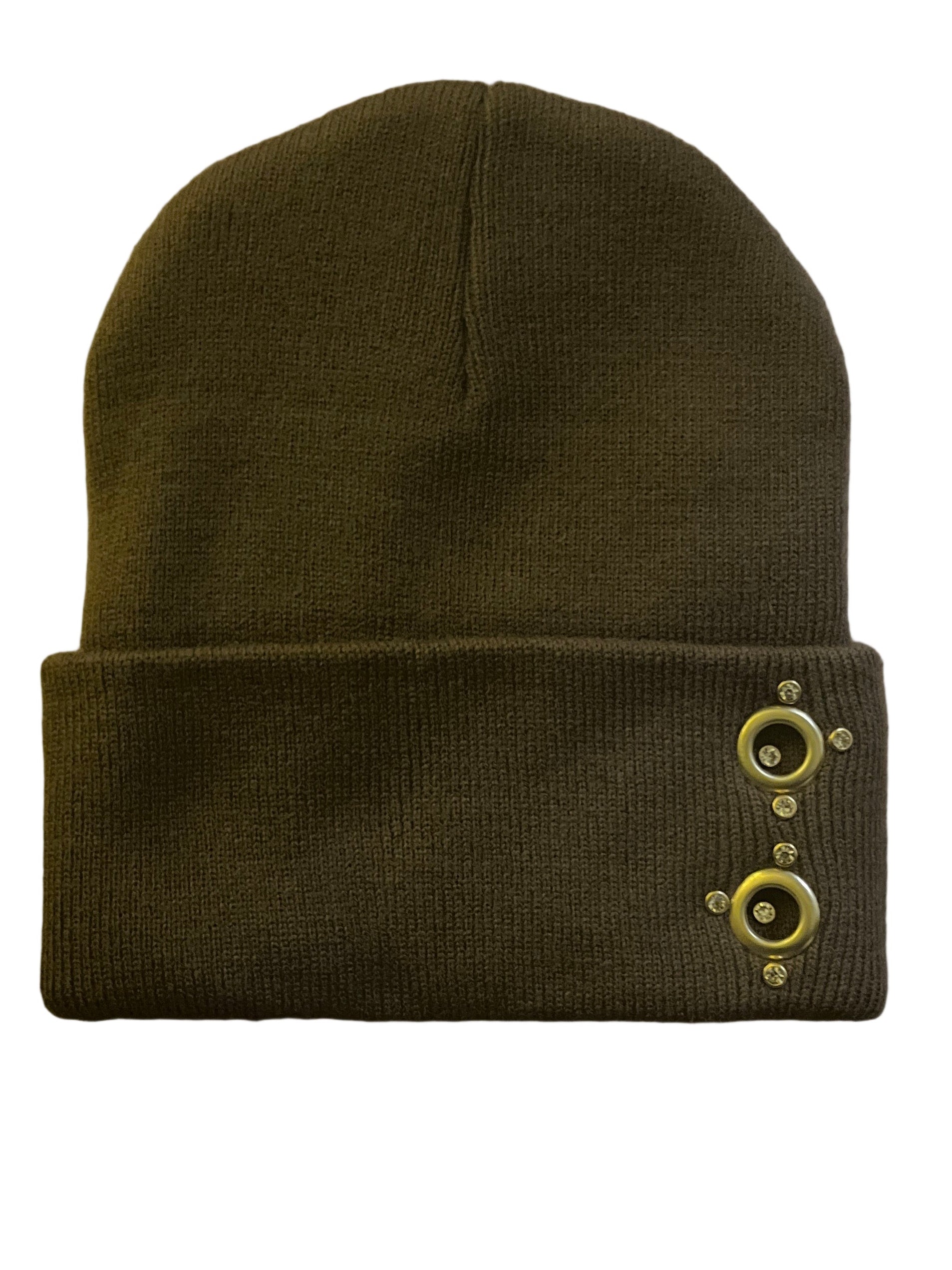 Brown Luxury Embellished 1 of 1 Beanie