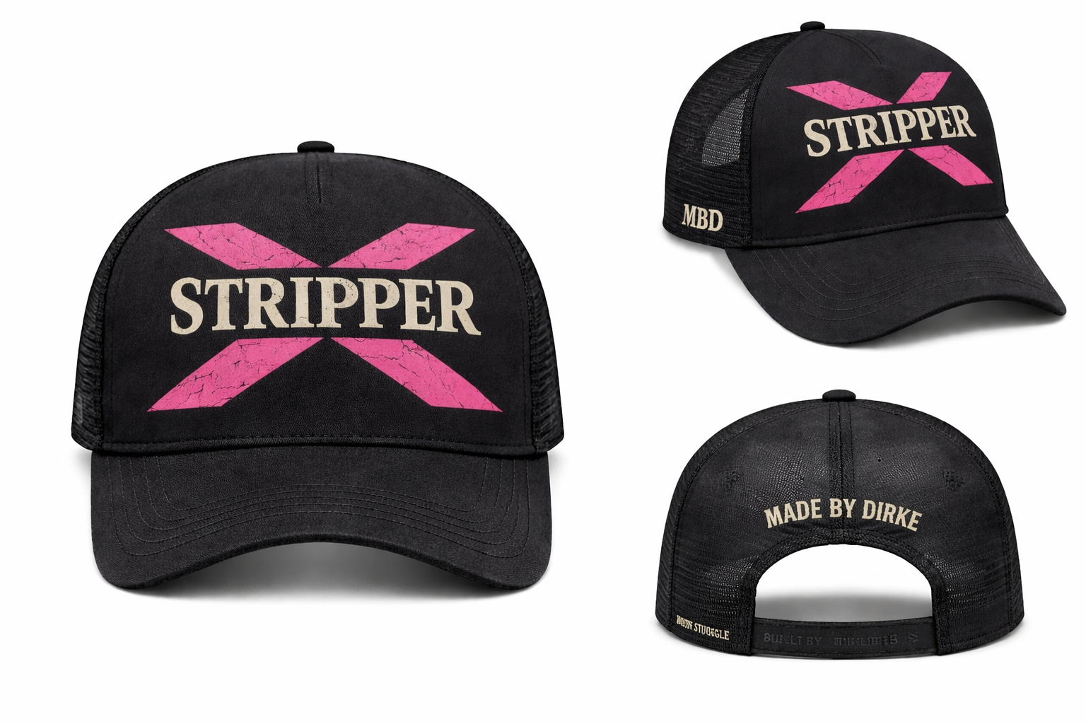 X STRIPPER TRUCKER HAT – MADE BY DIRKE