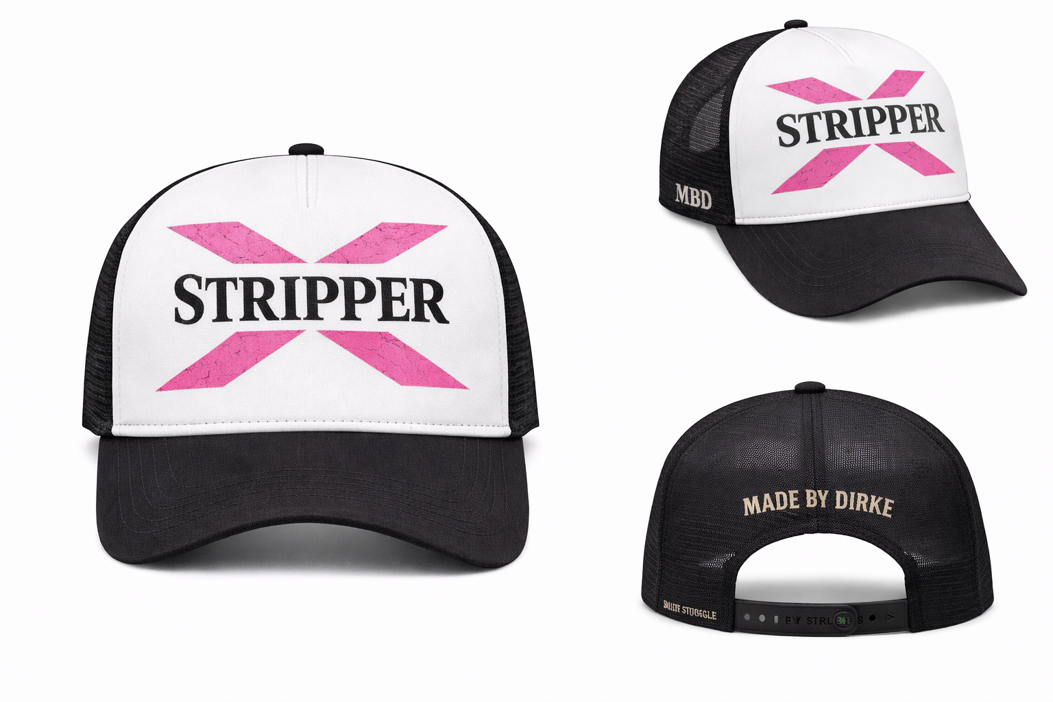 X STRIPPER TRUCKER HAT – MADE BY DIRKE