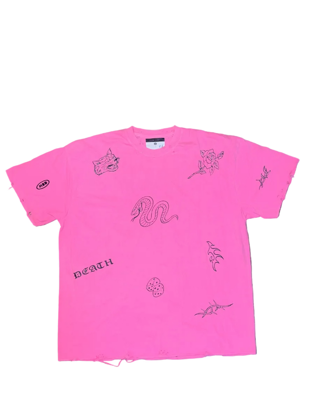 Pink Chaos Vintage Distressed Graphic Tee