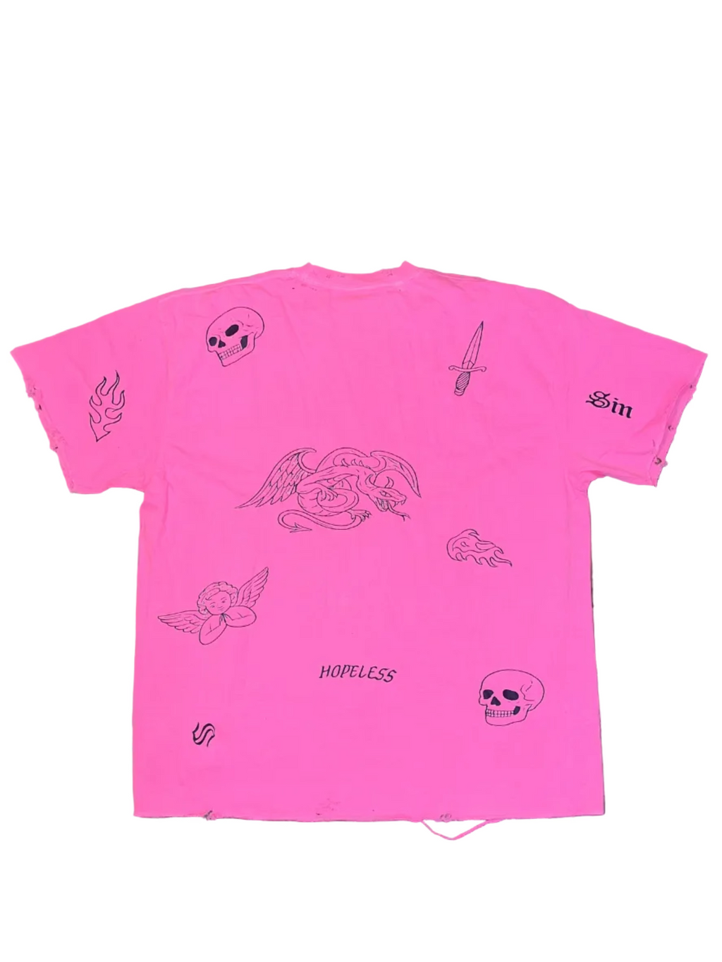 Pink Chaos Vintage Distressed Graphic Tee
