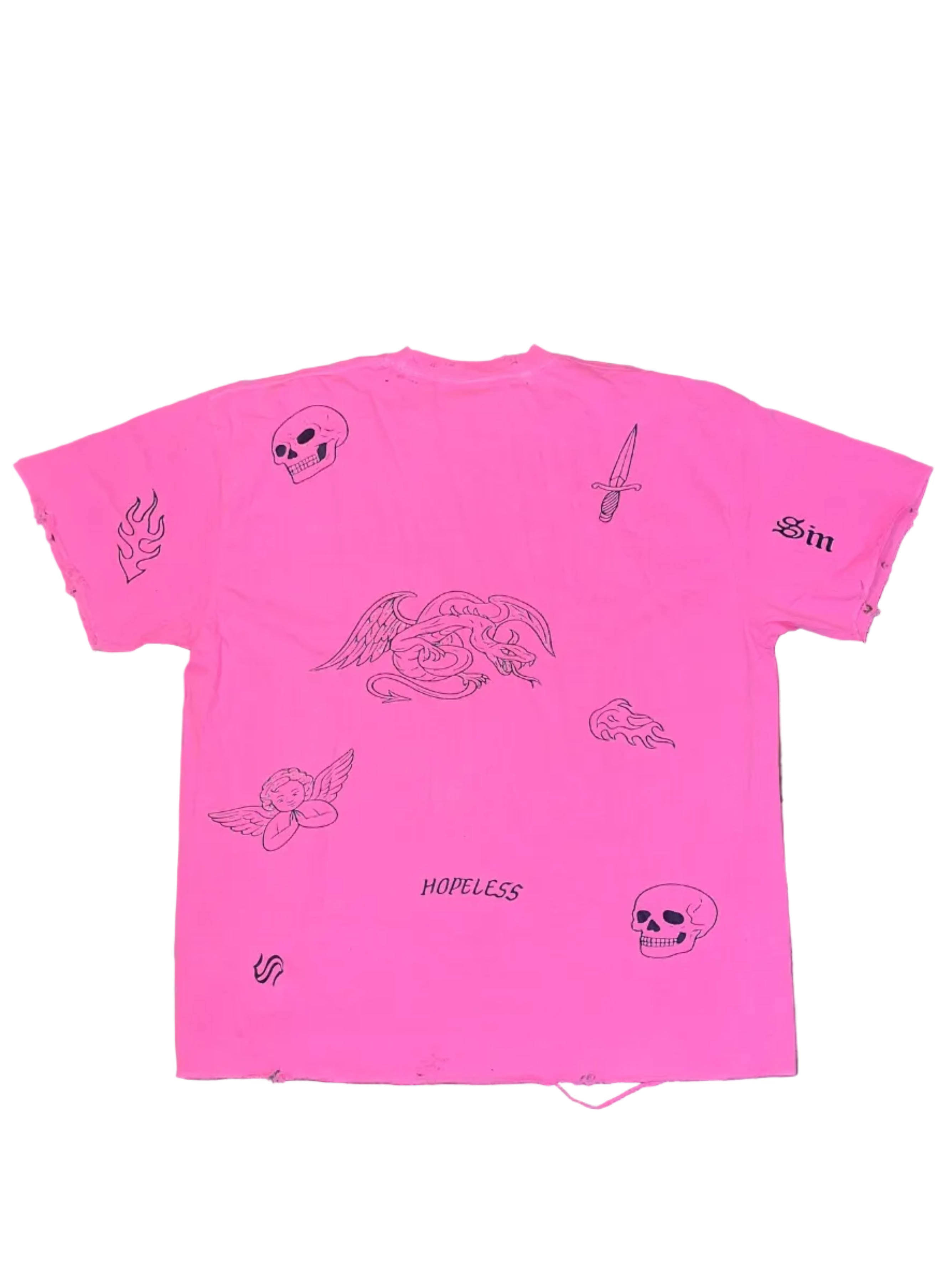 Pink Chaos Vintage Distressed Graphic Tee