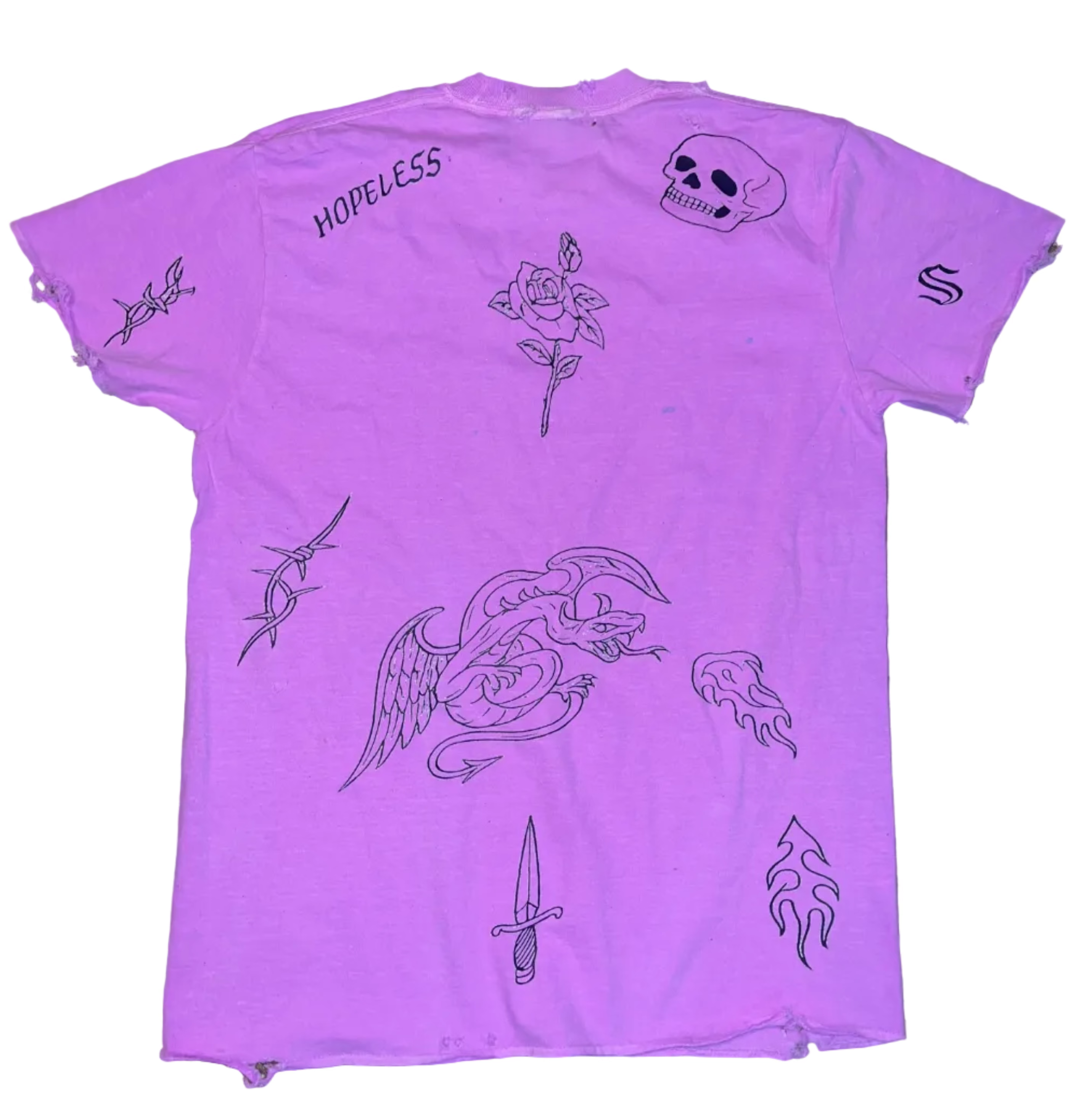 Violet colored Chaos Vintage Distressed Graphic Tee