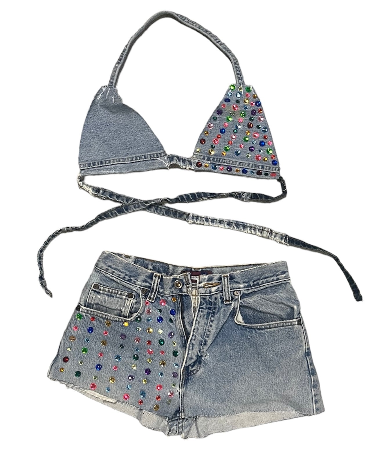 jeweled denim 2 piece